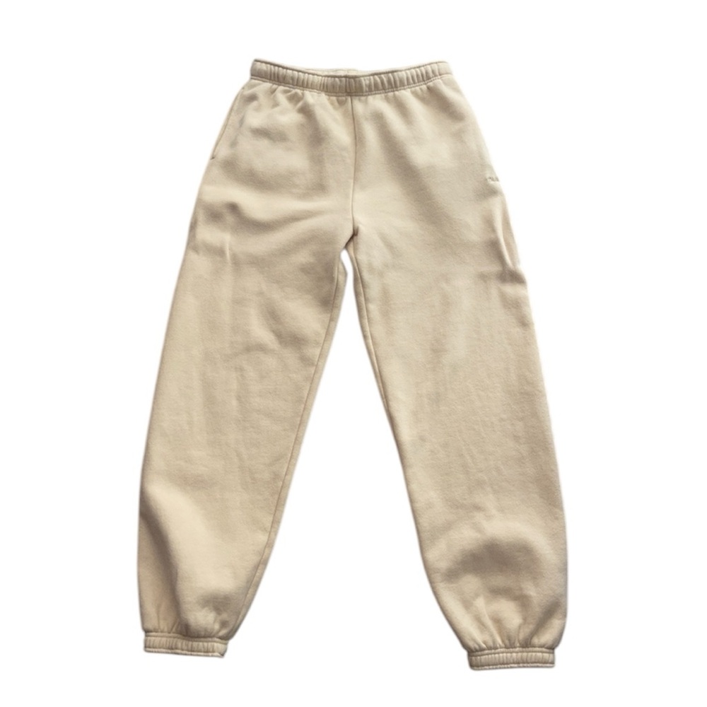 aritzia TNA pastel yellow cozy fleece mega sweatpants